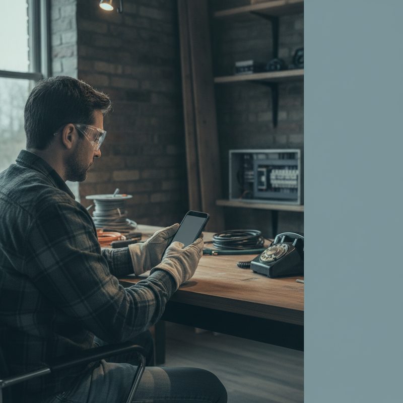 Homeowner scrolling past a contractor listing before making a call
